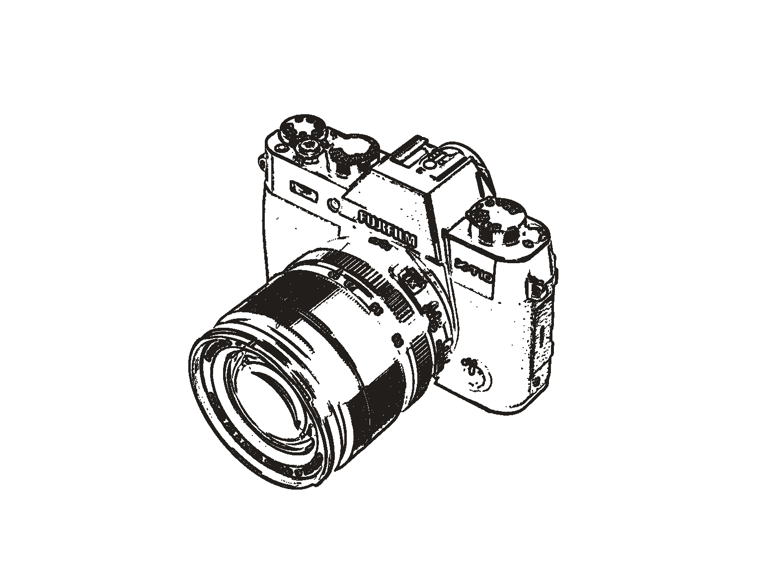 Fujifilm X-T10 technical line art